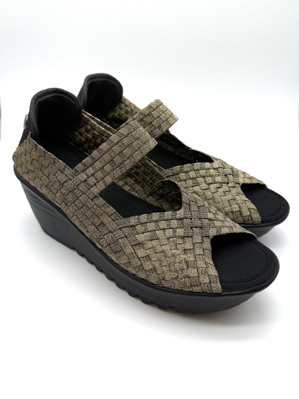 Bernie Mev Halle Bronze Woven Wedges